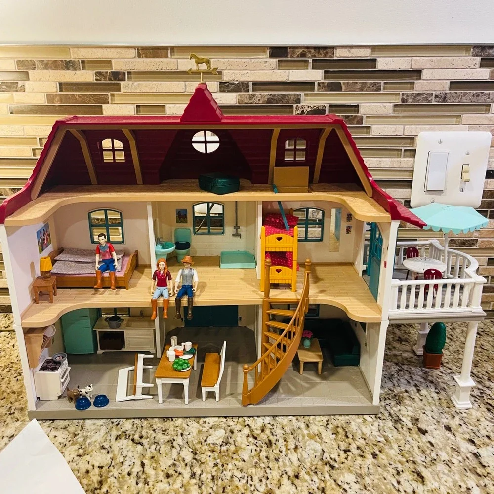 Schleich Horse Club Lakeside Country House and Stable Playset with Horses 42416